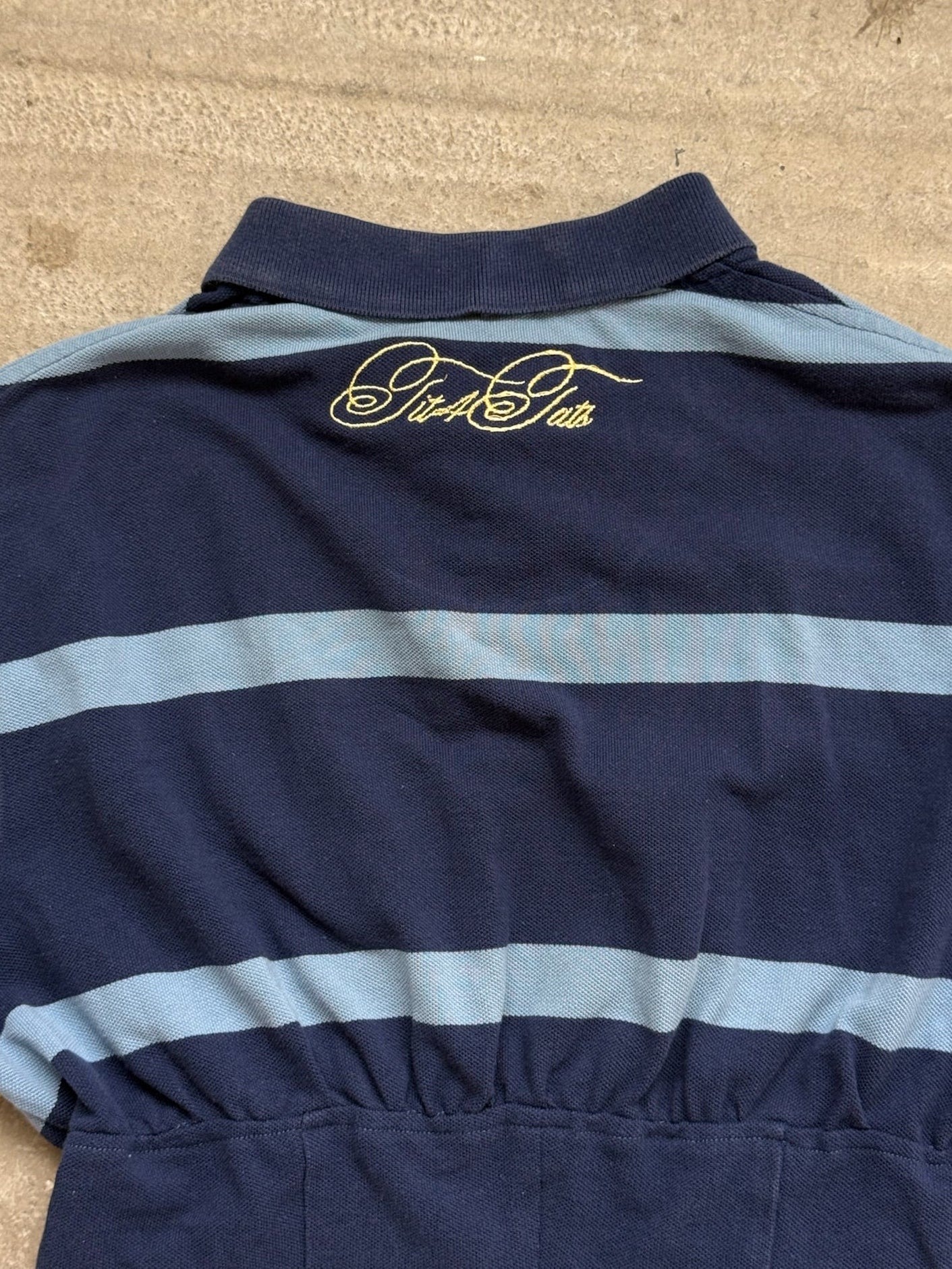 Navy Stripe Reworked Polo