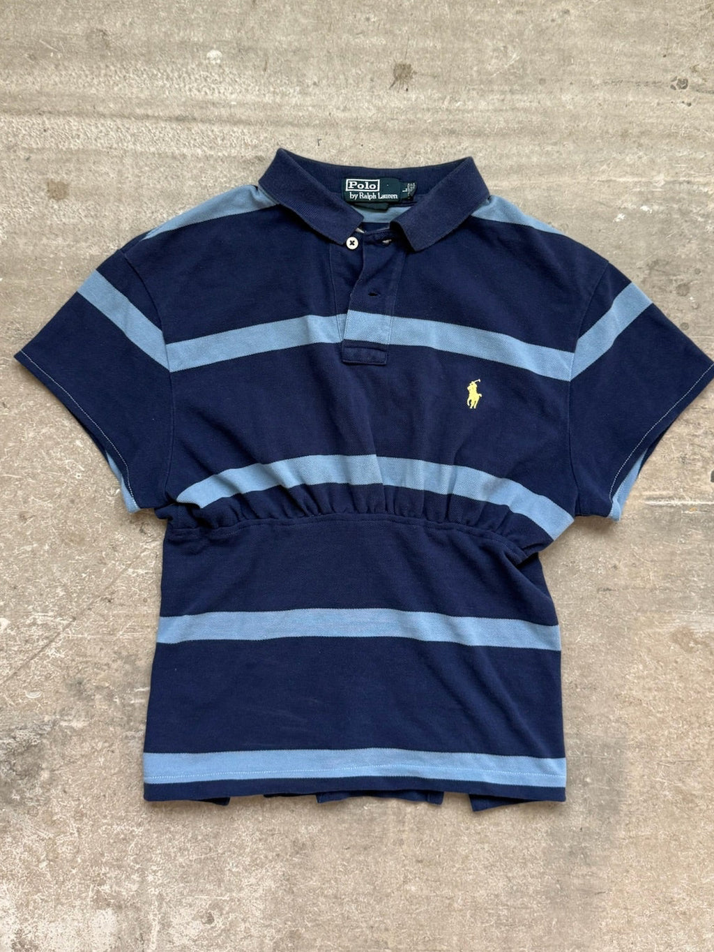 Navy Stripe Reworked Polo