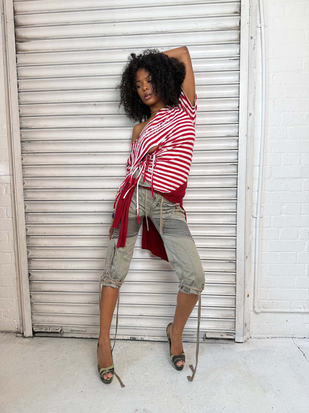 Red Stripe Fringe Tee (XS)